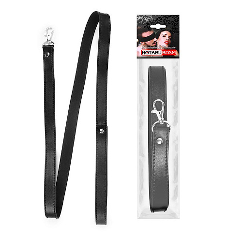 Чёрный гладкий поводок для ошейника с карабином Bior toys NTB-80619