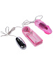 Два розовых виброяйца с выносным пультом управления вибрацией Eroticon 30179