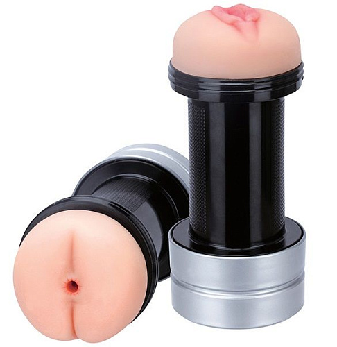 Мастурбатор телесного цвета — вагина и анус Dream Toys 2-в-1 REALSTUFF 2 IN 1 HUMMER ANUS  VAGINA 20588