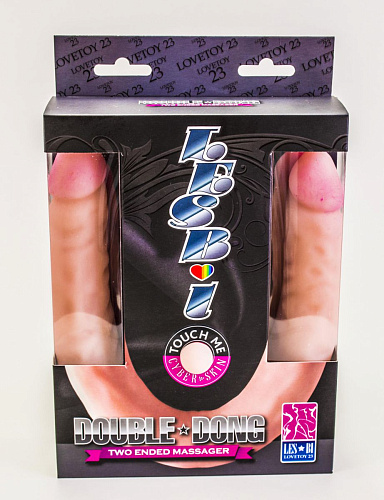 Гибкий двусторонний фаллоимитатор телесного цвета LOVETOY (А-Полимер) 937103 (42 см)