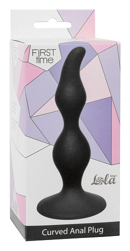Чёрная анальная пробка Lola toys Curved Anal Plug Black 4105-03Lola (12,5 см)