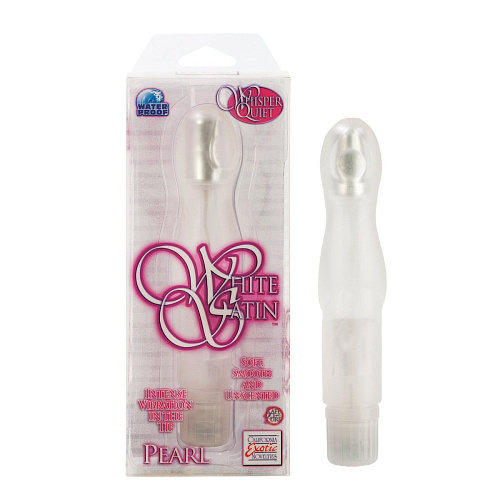 Белый вибромассажёр California Exotic Novelties White Satin Pearl SE-0724-10-3 (15 см)