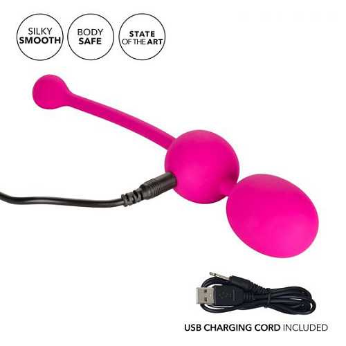 Розовые вагинальные шарики с вибрацией California Exotic Novelties Rechargeable Dual Kegel SE-1328-20-2