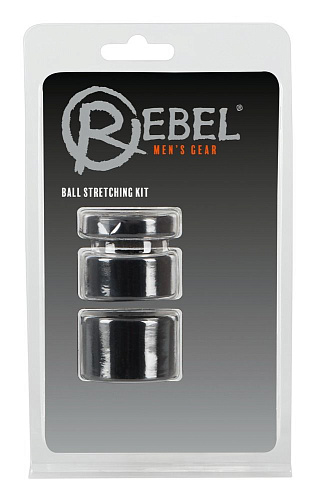 Набор из 3 чёрных колец для утяжки мошонки Orion Rebel Ball Stretching Kit 05331060000