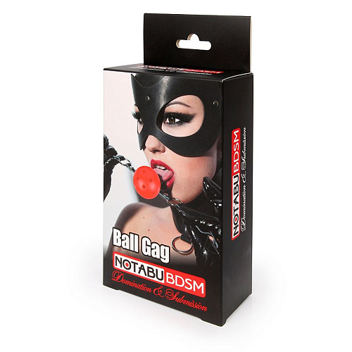 Красно-чёрный пластиковый кляп-шарик с отверстиями Bior toys Ball Gag MLF-90084-3