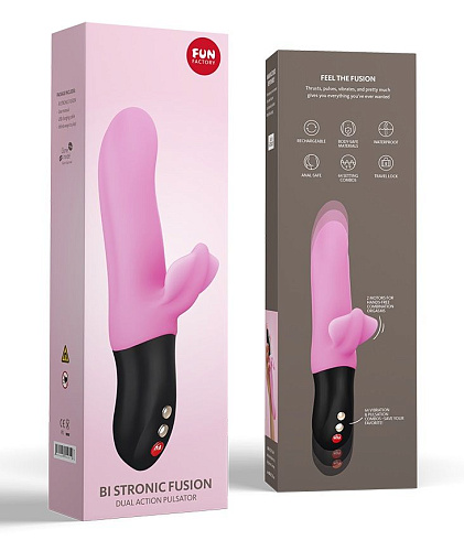 Нежно-розовый пульсатор с клиторальным лепестком Fun Factory Bi Stronic Fusion 4001131 (21,5 см)