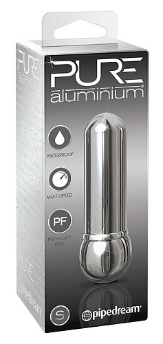 Серебристый алюминиевый вибратор Pipedream SILVER SMALL PD4955-26 (7,5 см)
