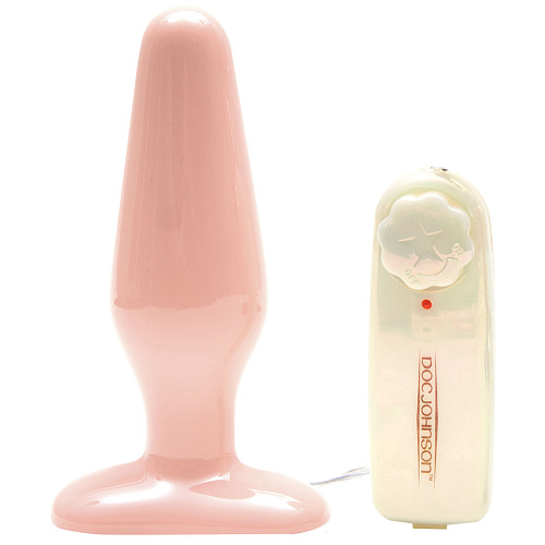 Телесная анальная пробка с вибратором Doc Johnson 1131-01-CD