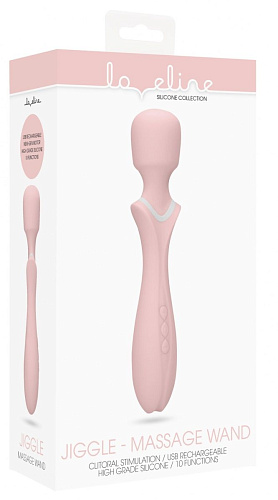 Розовый вибромассажёр-жезл Shots Media BV Jiggle LOV021PNK
