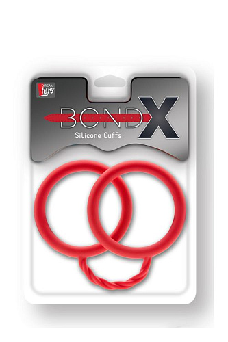Красные силиконовые наручники Dream Toys BONDX SILICONE CUFFS 21075
