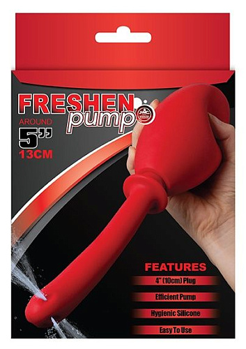 Красный анальный душ с продолговатой изогнутой насадкой NMC 111812