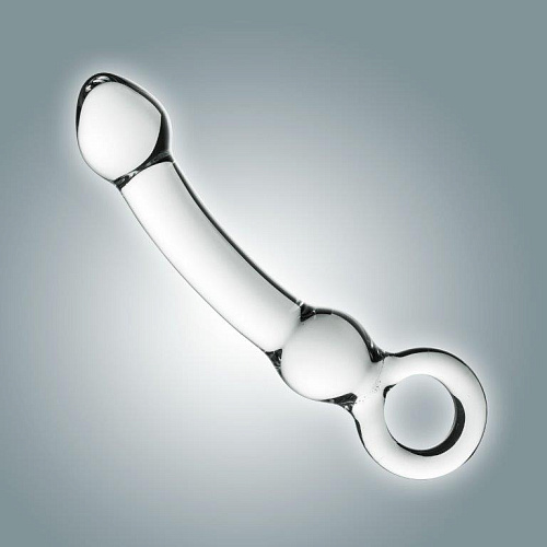 Прозрачный фаллоимитатор из стекла с ручкой-кольцом Сумерки богов 0045 BX DD