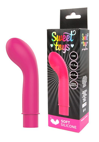 Ярко-розовый вибромассажёр с изогнутой головкой Bior toys ST-40189-16 (11,3 см)