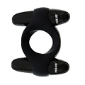 Чёрное эрекционное кольцо с 2 виброэлементами Seven Creations MOJO CATAMARAN 50948