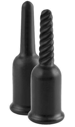 Набор чёрных анальных насадок для пальцев Pipedream PD4658-23