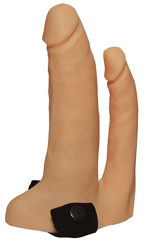 Анально-вагинальный фаллопротез телесного цвета на чёрной резинке Сумерки богов №8 1005-08 CD DD