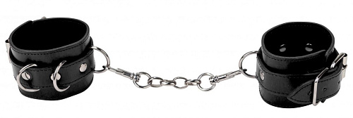 Чёрные кожаные наручи с заклёпками Shots Media BV OU048BLK