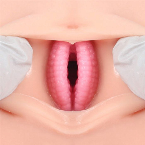 Мастурбатор телесного цвета с двумя упругими отверстиями для любви без вибрации KOKOS Veronia M01-003-06