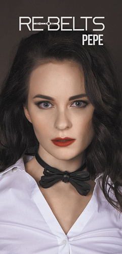 Чёрный чокер-бабочка Rebelts Pepe Black 7709