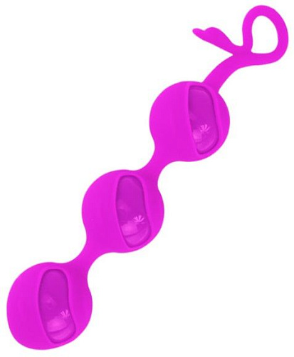 Силиконовые лиловые анальные шарики Baile Pearl BI-014211 (21,5 см)