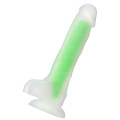 Прозрачно-зелёный фаллоимитатор, светящийся в темноте ToyFa Dick Glow 872011 (18 см)