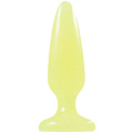 Жёлтая анальная пробка, светящаяся в темноте NS Novelties Firefly Pleasure Plug Small NSN-0475-28 (10,1 см)