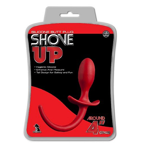 Красная анальная пробка с хвостом NMC SHOVE UP 3.5INCH BUTTPLUG WITH TAIL 111715