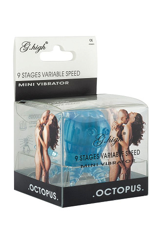Голубой вибростимулятор в виде осьминога White Label МС01030005blue