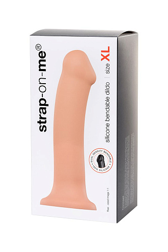 Телесный фаллос на присоске Strap-on-me Silicone Bendable Dildo XL 6013120 (20 см)