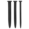 Набор из 3 чёрных гладких стимуляторов уретры Shots Media BV Silicone Rugged Nail Plug Set OU434BLK