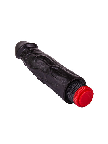 Чёрный вибратор-реалистик с крупными венками LOVETOY (А-Полимер) 417400 (18,5 см)