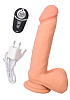 Перезаряжаемый вибратор-реалистик с пультом ДУ телесного цвета ToyFa 987002 (17 см)