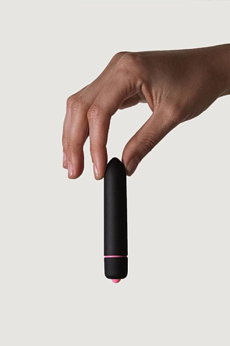 Чёрная компактная вибропуля Adrien Lastic Univibe 30529 (9 см)