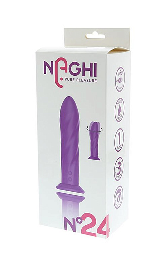 Фиолетовый вибратор-ротатор Tonga NAGHI NO.24 RECHARGEABLE VIBRATOR 530024 (17,5 см)