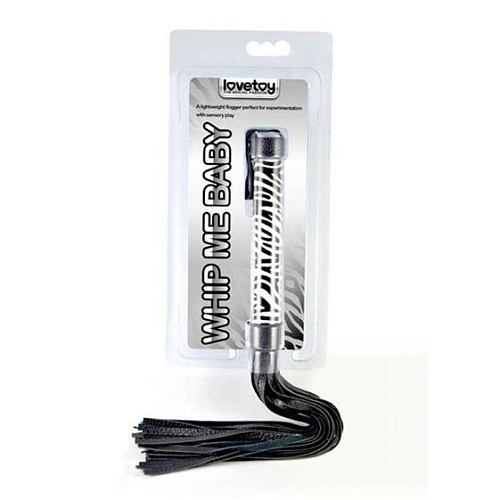 Многохвостая плётка с белой ручкой Lovetoy 5700100-04 (40 см)