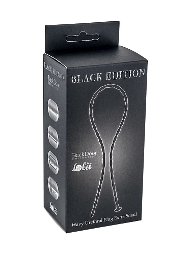Чёрный силиконовый уретральный массажер Lola toys Wavy Urethral Plug Extra Small 4214-04Lola