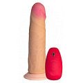 Телесный реалистичный вибратор с пультом Сумерки богов №67 3204-67 BX DD (18 см)