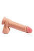 Силиконовый фаллоимитатор телесного цвета с двойной структурой материала Real RM10036