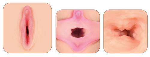 Телесный мастурбатор-вагина с ромбами по поверхности KOKOS ELEGANCE  M01-03-007