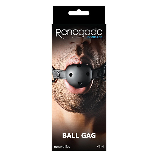 Чёрный кляп-шар с отверстиями для воздуха NS Novelties Renegade Bondage Ball Gag NSN-1191-13