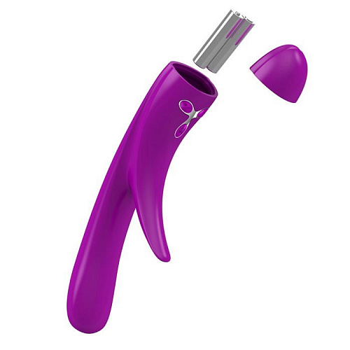 Ярко-розовый вибромассажёр с клиторальным лепестком OVO K4 VIOLET (23 см)
