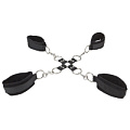 Черный комплект оков Velcro hand and leg cuffs Shots Media BV OU052BLK