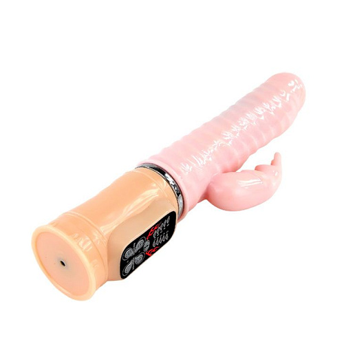 Вибратор с клиторальным стимулятором и функцией нагрева телесного цвета Baile BW-062002-1002