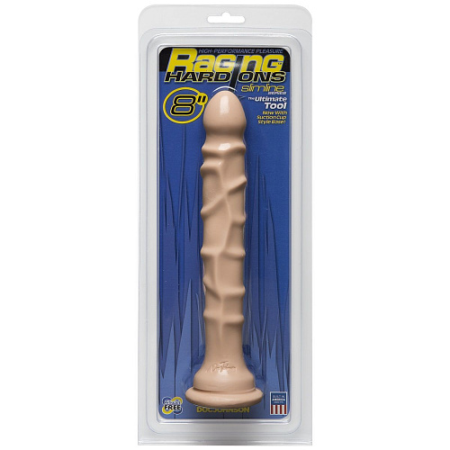 Телесный анальный фаллос Doc Johnson Raging Hard-Ons Slimline with Suction Cup 8 Dong 0279-33-CD (20 см)