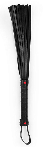 Чёрная многохвостая гладкая плеть с ручкой Bior toys NTB-80525 (40 см)
