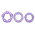 Набор из 3 фиолетовых эрекционных колец Blush Novelties Stay Hard Beaded Cockrings BL-00011