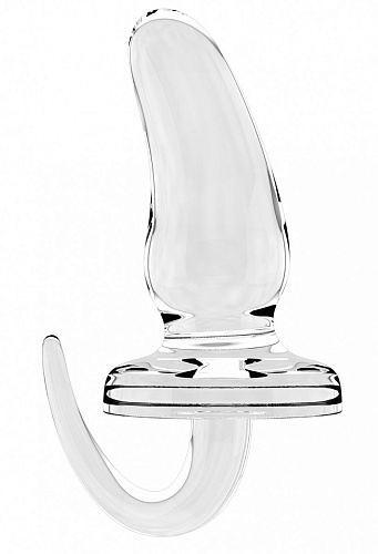 Прозрачная анальная пробка с изгибом Shots Media BV SONO №15 SON015TRA