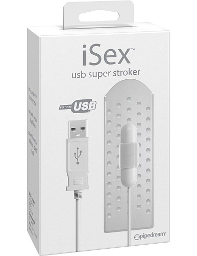 Прозрачная насадка-мастурбатор с вибропулей и проводом USB Pipedream USB SUPER STROKER PD1057-19