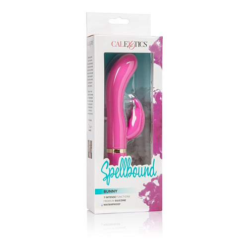 Розовый вибромассажер с загнутым кончиком California Exotic Novelties Spellbound Bunny SE-0733-20-3 (17,8 см)
