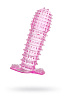 Гелевая розовая насадка с шипами ToyFa 818014-3 (12 см)